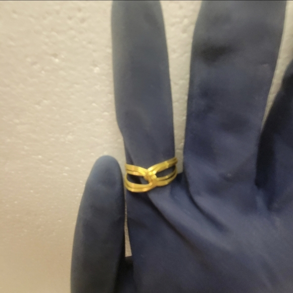 Gold Wire Wrapped Triple Twisted Ring - Picture 7 of 7
